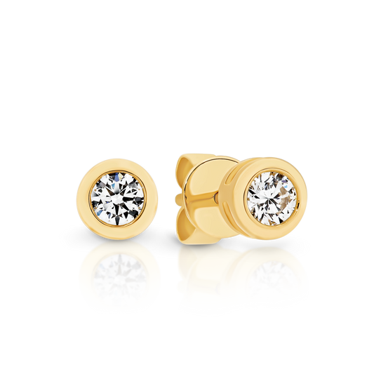 18ct Yellow Gold Bezel Studs