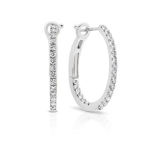 P8ER053 18ct White Gold Hoops