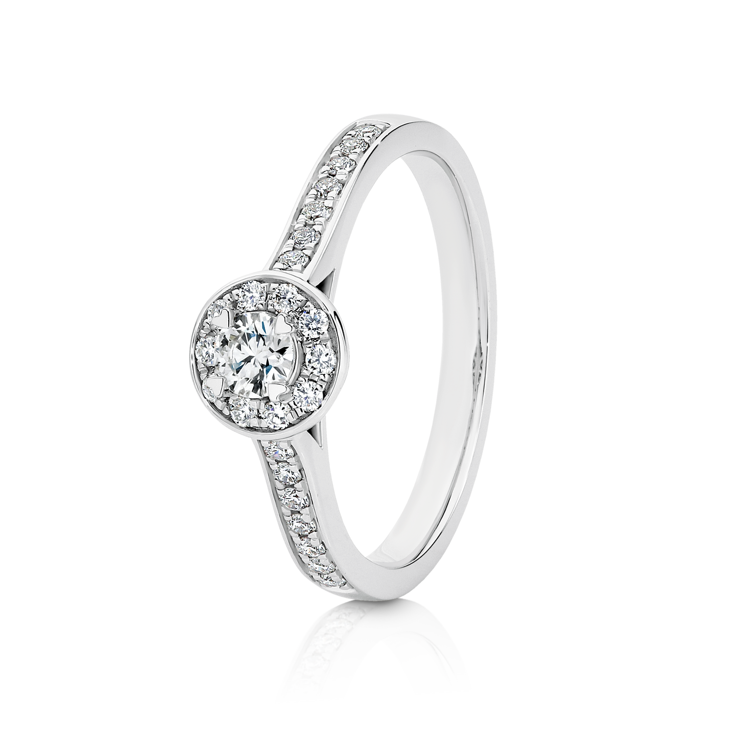 P8RG187 18ct White Gold Round Halo Ring